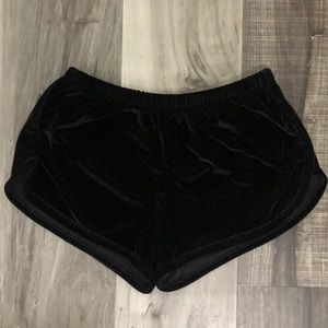 Black velvet lounge shorts from brandy Melville